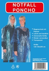 8xRegenponcho Regen Poncho mit Kaputze Notfallponcho transparent