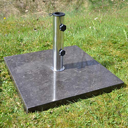 Nexos Sonnenschirmständer Marmor poliert schwarz eckig 50 x 50cm 25kg