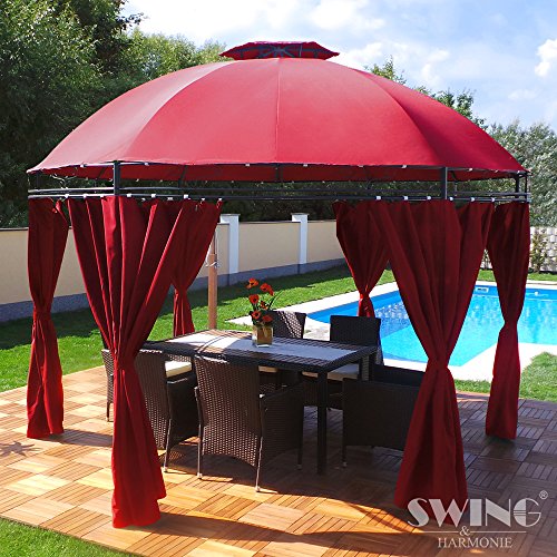 Swing & Harmonie LED Pavillon 350cm Lavo mit Seitenwänden und LED
