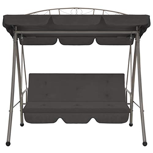 Hollywoodschaukel Mit Dach & Bettfunktion - Kaffeebraun 220x160 Cm Gartenschaukel