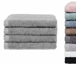 4er Pack Frottier Handtücher Set 50x100 cm 100% Baumwolle, 4X Handtuch Grau - 1
