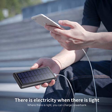 HETP Solar Powerbank 26800mAh, 【2020 Neuestes Solarladegerät 】 Externer Akku Tragbares Ladegerät Akkupack mit 2 Ausgängen Hohe Kapazitat Power Bank Backup Kompatibel mit Smartphones, Tablets und mehr - 7