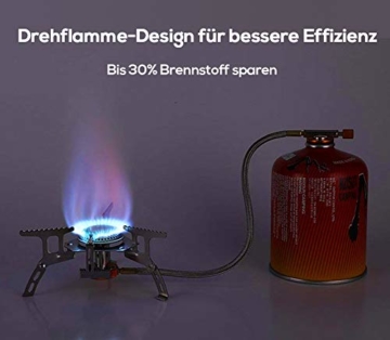 HIKENTURE Gaskocher mit Piezozündung, Gas Campingkocher für Coleman Primus Gasbrenner für Trekking Picknick Outdoor, Transportabler Camping Kocher, 3500W - 2