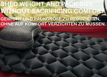 JÖKEL Isomatte Camping, Schlafmatte Leicht kleines packmaß, Aufblasbare Bequem Luftmatratze, Grau Faltbar und Kompakt, Ultraleicht-e, Trag und Klappbar Liegematte, für Outdoor Wandern und Camping - 6