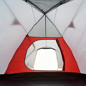 JUSTCAMP Campingzelt Carson 4, Kuppelzelt, 4 Personen - grau, Iglu Zelt, 2 Eingänge, Vorraum, Festival, Campingausflug - 7