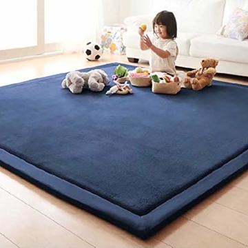 Loartee korallenrote Samtmatte, Teppich, als Krabbeldecke fürs Kind, Yogamatte und Übungsauflage geeignet - 1