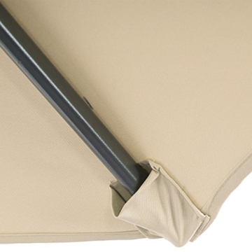 Mendler Ampelschirm Acerra, Sonnenschirm Sonnenschutz, Ø 3m neigbar, Polyester/Stahl 11kg ~ Creme ohne Ständer - 9