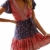 MisShow Damen Kleider mit Blüte Drucken Kurz Sommerkleid Strandkleider Cocktailkleid Gr. S - 4