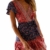 MisShow Damen Kleider mit Blüte Drucken Kurz Sommerkleid Strandkleider Cocktailkleid Gr. S - 1