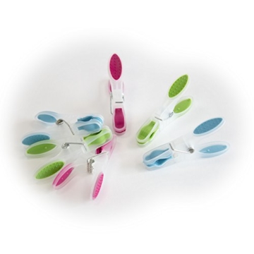 MSV Wäscheklammer Korb Set 24 Stck. mit Soft Grip perfekt zum Einhängen an den Wäscheständer oder die Wäscheleine - 4