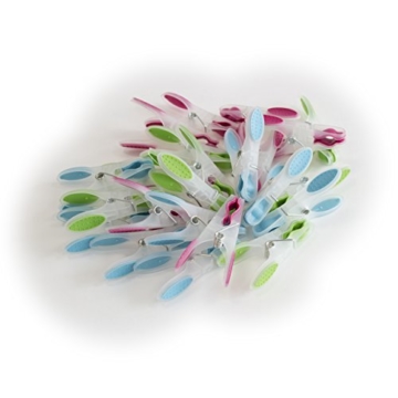 MSV Wäscheklammer Korb Set 24 Stck. mit Soft Grip perfekt zum Einhängen an den Wäscheständer oder die Wäscheleine - 5