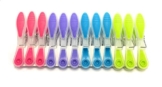 MSV Wäscheklammern Wäscheklammer Set mit Soft-Grip - UV beständig - farblich sortiert - 12 Stück - 1
