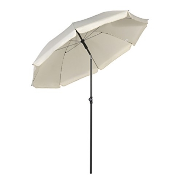 Sekey® Sonnenschirm 200 cm Marktschirm Gartenschirm Terrassenschirm Creme Rund Sonnenschutz UV25+ - 1