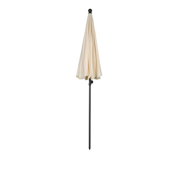 Sekey® Sonnenschirm 200 cm Marktschirm Gartenschirm Terrassenschirm Creme Rund Sonnenschutz UV25+ - 6