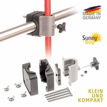 Sonnenschirmhalter Balkongeländer - Sunnyboy, der Kleine - Platzsparender Balkon Schirmhalter für Sonnenschirme mit Schirmstock Ø bis 25mm - Made in Germany - 3