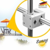 Sonnenschirmhalter Balkongeländer - Sunnystar, der Edle aus Aluminium - Exklusiver Balkon Schirmhalter für Sonnenschirme mit Schirmstock Ø 20-50mm - Made in Germany - 1