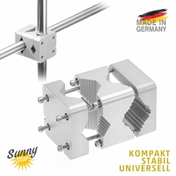 Sonnenschirmhalter Balkongeländer - Sunnystar, der Edle aus Aluminium - Exklusiver Balkon Schirmhalter für Sonnenschirme mit Schirmstock Ø 20-50mm - Made in Germany - 3