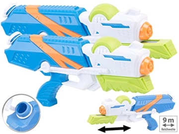 Speeron Wasserspritzpistole: 2er-Set XL-Kinder-Wasserpistolen mit extra-großem Wassertank, 850 ml (Spritzpistole Kinder) - 2