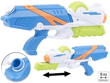 Speeron Wasserspritzpistole: 2er-Set XL-Kinder-Wasserpistolen mit extra-großem Wassertank, 850 ml (Spritzpistole Kinder) - 5