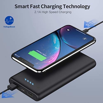 VOOE Power Bank 26800mAh【Hohe Effizienz- Ultrahohe Kapazität】 Externer Akku Power Pack Ladegerät Akkupack 3.1A 2-Port Ausgang Powerbank für Handy Tablet - Schwarz - 4