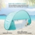 Yalojan Baby Strandzelt mit eingebautem Pool, Tragbares Leichtes Pop-up Baby Strand Zelt, Markise UPF 50+, geeignet für Kinder von 0 bis 3 Jahren, bietet Platz für 1-2 Kinder. (Grüner Streifen) - 3
