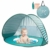 Yalojan Baby Strandzelt mit eingebautem Pool, Tragbares Leichtes Pop-up Baby Strand Zelt, Markise UPF 50+, geeignet für Kinder von 0 bis 3 Jahren, bietet Platz für 1-2 Kinder. (Grüner Streifen) - 1