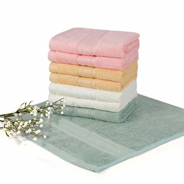 Yoofoss Seiftücher 8er Gästehandtücher 33 x 33cm Handtücher Set Waschlappen Saugfähig Gäste-WC Multifunktion Bambus - 6