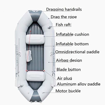 ZHAOJCQC Aufblasbare Kayaking 3 Personen Dickes Schlauchboot Gummiboot Fischerboot Wasserdichte Aluminiummasse - 3