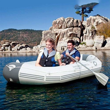 ZHAOJCQC Aufblasbare Kayaking 3 Personen Dickes Schlauchboot Gummiboot Fischerboot Wasserdichte Aluminiummasse - 4