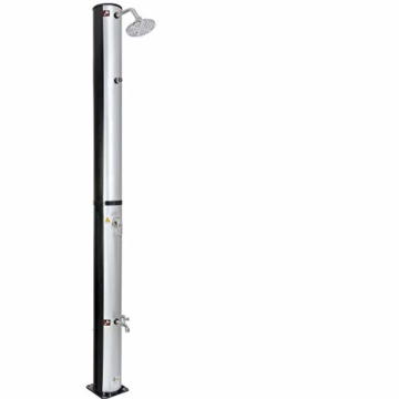 Arebos Solardusche 37 L | 199 cm | Regulierbare Wassertemperatur bis 60° | Mit Fußdusche und Thermometer | Schwenkbarer Duschkopf - 2