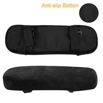 Ballery Armlehnen Pads, 2 Stück Ergonomische Armlehnenpolster aus Memory-Schaum Anti-Rutsch Support Abdeckungen Kissen Büro- und Gaming Stuhl Armlehne Pad für Ellenbogen Relief - 4