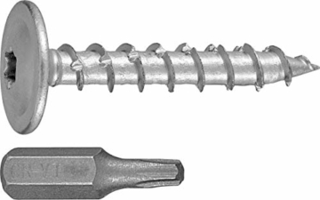 Connex Pfostenschrauben 8,0 x 50 mm - 48 Stück - TX Torx-Antrieb - Vollgewinde - Zur Befestigung von Beschlägen & Verbindern - Inkl. Bit / Pfostenverbinder-Schraube / Schrauben-Eimer / B30147 - 2
