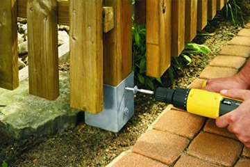 Connex Pfostenschrauben 8,0 x 50 mm - 48 Stück - TX Torx-Antrieb - Vollgewinde - Zur Befestigung von Beschlägen & Verbindern - Inkl. Bit / Pfostenverbinder-Schraube / Schrauben-Eimer / B30147 - 3