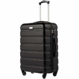 COOLIFE Hartschalen-Koffer Trolley Rollkoffer Reisekoffer mit TSA-Schloss und 4 Rollen(Schwarz, Handgepäck) - 1