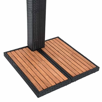 ESTEXO Rattan Gartendusche Rash mit Akazienholzplatte und großem Duschkopf - 2