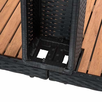 ESTEXO Rattan Gartendusche Rash mit Akazienholzplatte und großem Duschkopf - 3