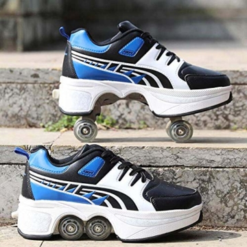 Fbestxie Deformation Roller Schuhe Kinder Studenten Roller Schuhe Skateboard Schuhe Skating Outdoor Sports Rollschuhe Lazy Travel,36 - 3