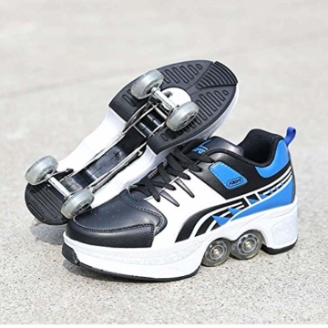 Fbestxie Deformation Roller Schuhe Kinder Studenten Roller Schuhe Skateboard Schuhe Skating Outdoor Sports Rollschuhe Lazy Travel,36 - 5