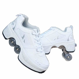 Fbestxie Unisex-Kinder Skateboard Schuhe Kinderschuhe mit Rollen Skate Shoes Rollen Schuhe Sportschuhe Laufschuhe Sneakers mit Rollen Kinder Jungen Mädchen,37 - 1