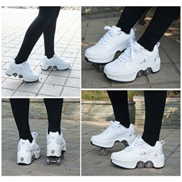 Fbestxie Unisex-Kinder Skateboard Schuhe Kinderschuhe mit Rollen Skate Shoes Rollen Schuhe Sportschuhe Laufschuhe Sneakers mit Rollen Kinder Jungen Mädchen,37 - 4