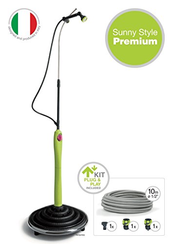 GF GARDEN, Solardusche Sunny Style Premium, Gartendusche, Swimmingpool, für den Außenbereich, ideal auch für Urlaub und Camping, mit Mischer für warmes und kaltes Wasser, Farbe Limettengrün - 3