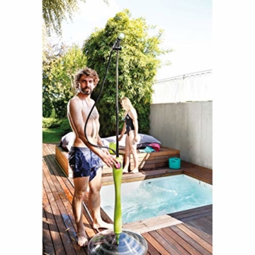 GF GARDEN, Solardusche Sunny Style Premium, Gartendusche, Swimmingpool, für den Außenbereich, ideal auch für Urlaub und Camping, mit Mischer für warmes und kaltes Wasser, Farbe Limettengrün - 4