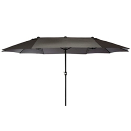 Nexos GM35136 Doppelsonnenschirm Sonnenschirm XXL mit Kurbel Anthrazit 4,50m Polyester Stahl Terrasse Garten Pool Oval-Schirm Marktschirm - 1
