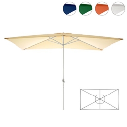 Nexos Sonnenschirm, beige, 200x300 cm quadratisch, Gestell Stahl, Bespannung Polyester, 6 kg - 1