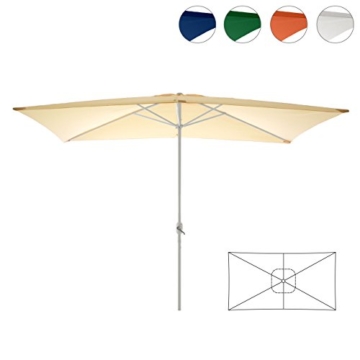 Nexos Sonnenschirm, beige, 200x300 cm quadratisch, Gestell Stahl, Bespannung Polyester, 6 kg - 1