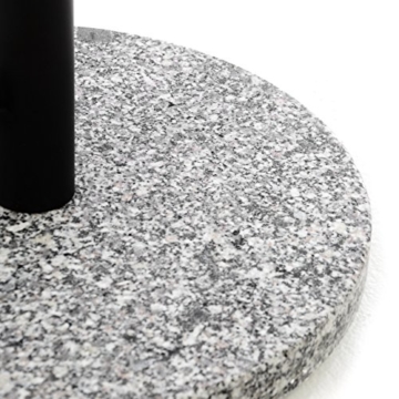 Nexos Sonnenschirmständer Granit grau 40cm rund Schirmständer Edelstahlrohr mit Feststellschrauben und 3 Standfüße Kunststoffringe 10 kg - 2