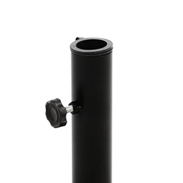 Nexos Sonnenschirmständer Granit grau 40cm rund Schirmständer Edelstahlrohr mit Feststellschrauben und 3 Standfüße Kunststoffringe 10 kg - 3