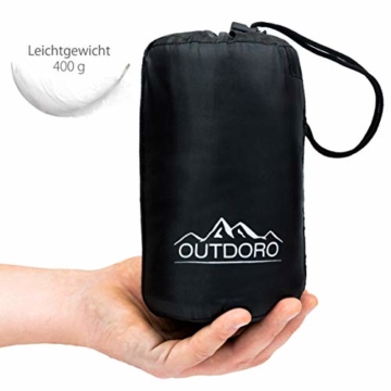 Outdoro Isopeak Reisedecke - 210x155cm - Ultraleichte Decke für Reisen - Geringes Packmaß - weich und atmungsaktiv - 6