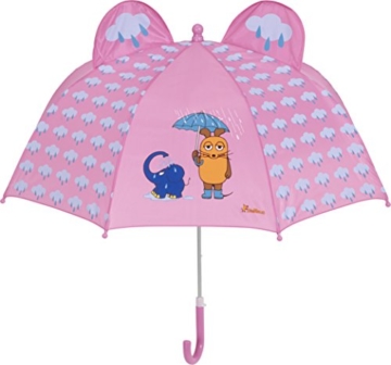 Playshoes DIE MAUS Mädchen 3D Maus & Elefant Regenschirm, Rosa (Rosa 14), One Size - 1
