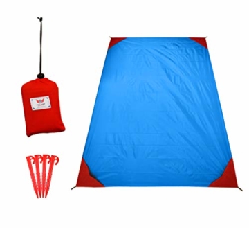 polaar Picknickdecke und Stranddecke, Wasserdicht, Ultraleicht, 4 Personen, mit Heringen - Ideal für den Park, Reise und Camping - 1